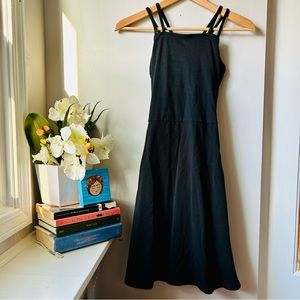 Pact Black Fit and Flare Strappy Dress w/ pockets